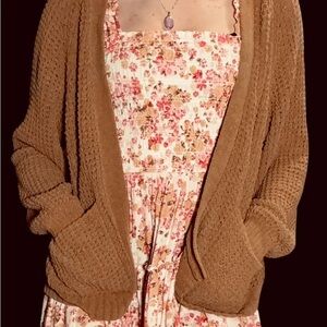 Aerie Knit Cardigan — Brown, Size M